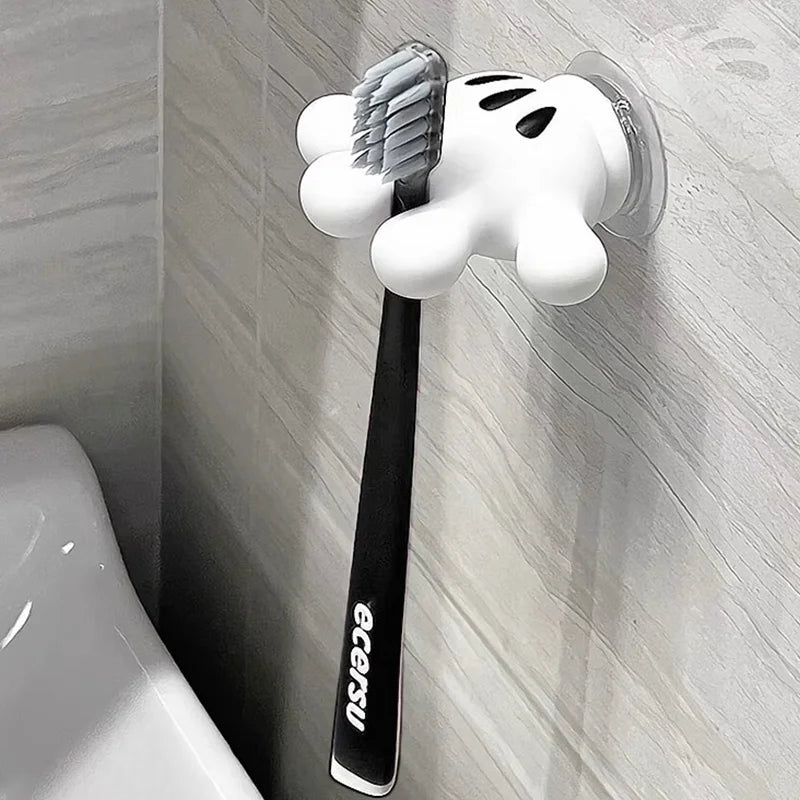 Toothbrush Holder Mickey Palm Cute Bathroom Towel Suction Cup Multi-Function Hook Traceless Hook Data Cable Winder Qme