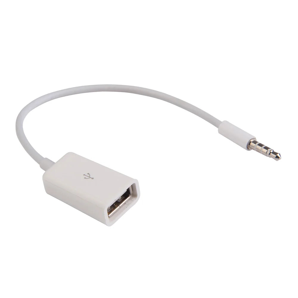 3.5mm AUX To USB 2.0 Headphone Cable AUX Audio Jack To USB 2.0 Female Converter Cable for Vehicular Audio Qme