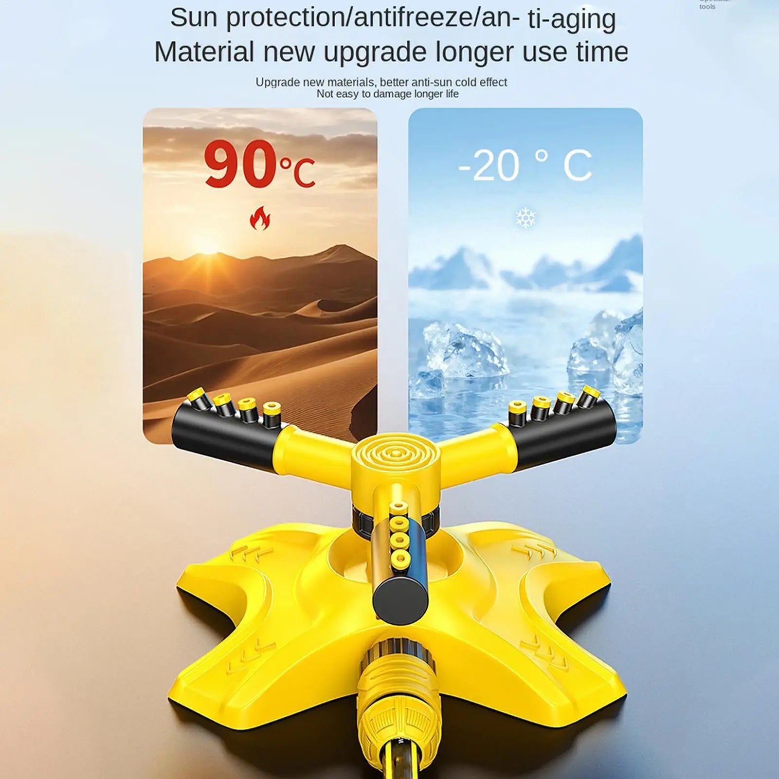 Sprinklers for Yard 3-Arm 360 Degree Rotating Automatic Adjustable Tool Kids Water Sprinkler for Backyard Garden Patio Park Qme
