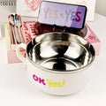 Stainless Steel Bowl Lid Instant Noodles Sealed Drain Kitchen Qme Default Title