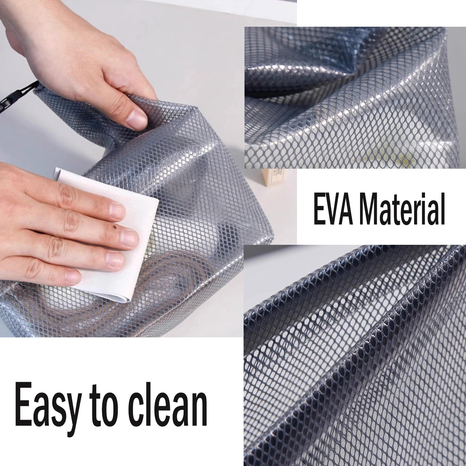 2-Pack Waterproof Travel Toiletry Bags Makeup Organizer Clear EVA Storage Pouch with Large Opening for Swimming Easy Carry Qme