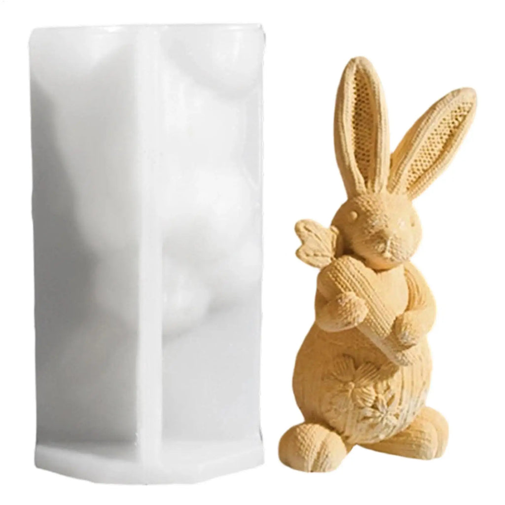 Easter Bunny Mold 3D Plaster Ornaments Craft Making Holiday Wedding Qme