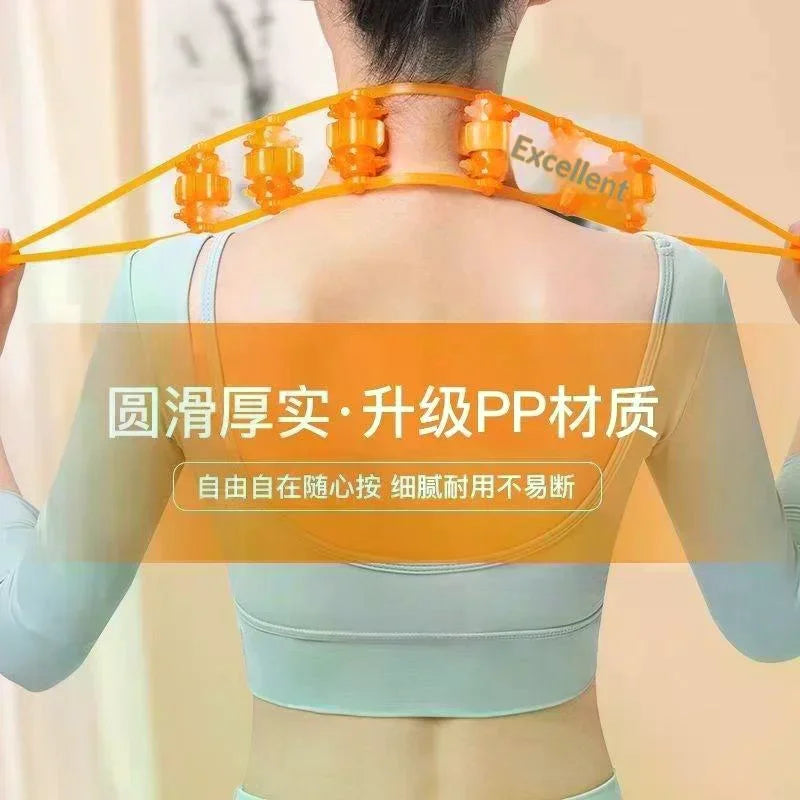 Handheld Pull Back Muscle Massager Roller Deep Relax Neck Shoulder Qme