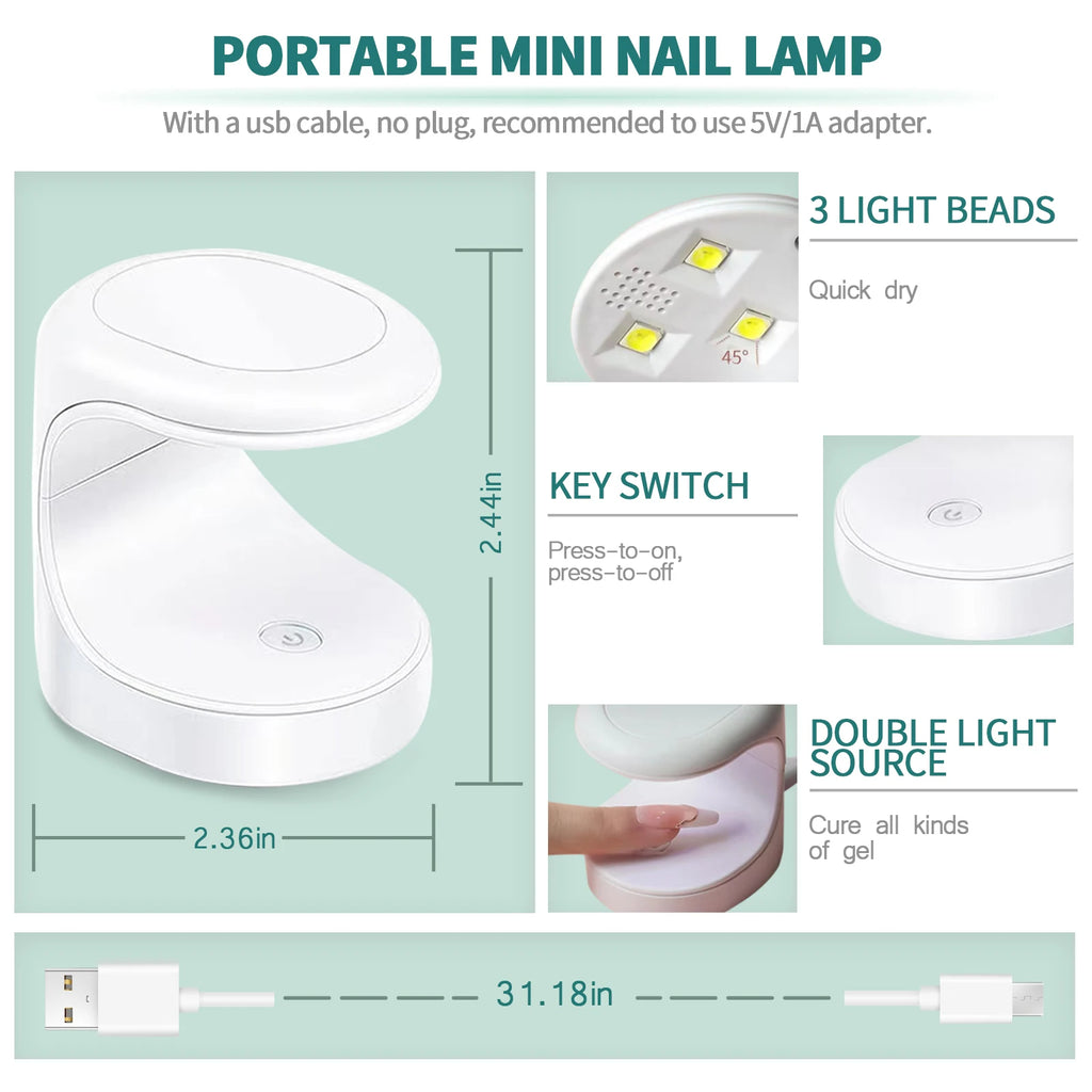 Nailpop Salon Nail Soft Gel Polish UV LED Lamp Tips Double File DIY Qme