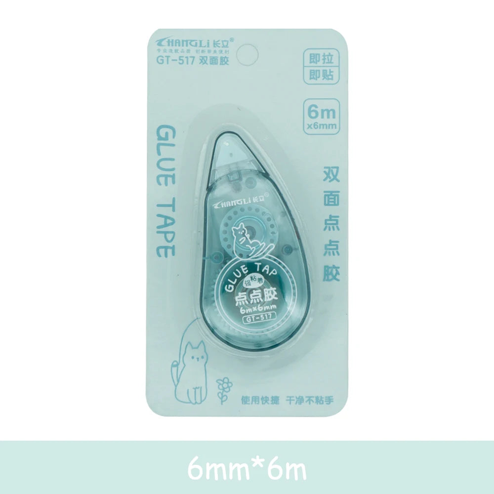 6m*6mm Dot Glue Tape DIY Scrapbooking Creative Stationery School Supplies Transparent Double Sided Adhesive Roller Tape Qme C6m