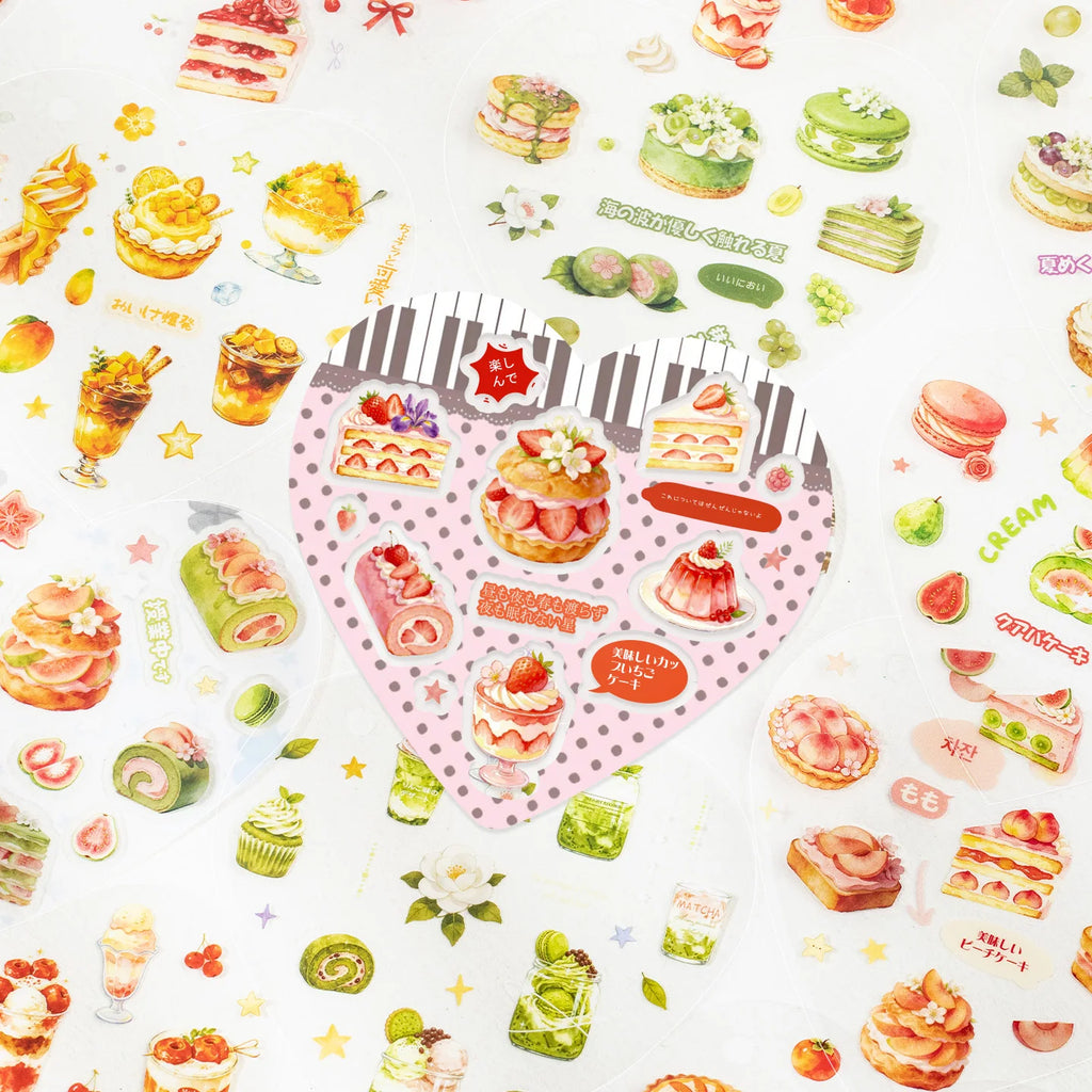 20 Sheets Cute Dessert Die Cut Sticker Book Kawaii Stationery Stickers for Scrapbooking School Supply Hand Account Decoration Qme