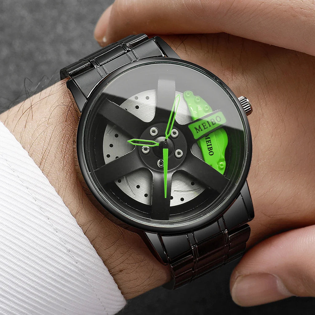 4PCS Fully automatic non mechanical watch men's car wheel hub quartz watch Korean version trendy student watch Qme