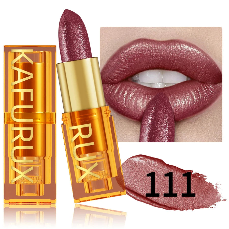 16Colors Bold Intense Glitter Shiny Metallic Lipstick Lip Tint Long Qme 111