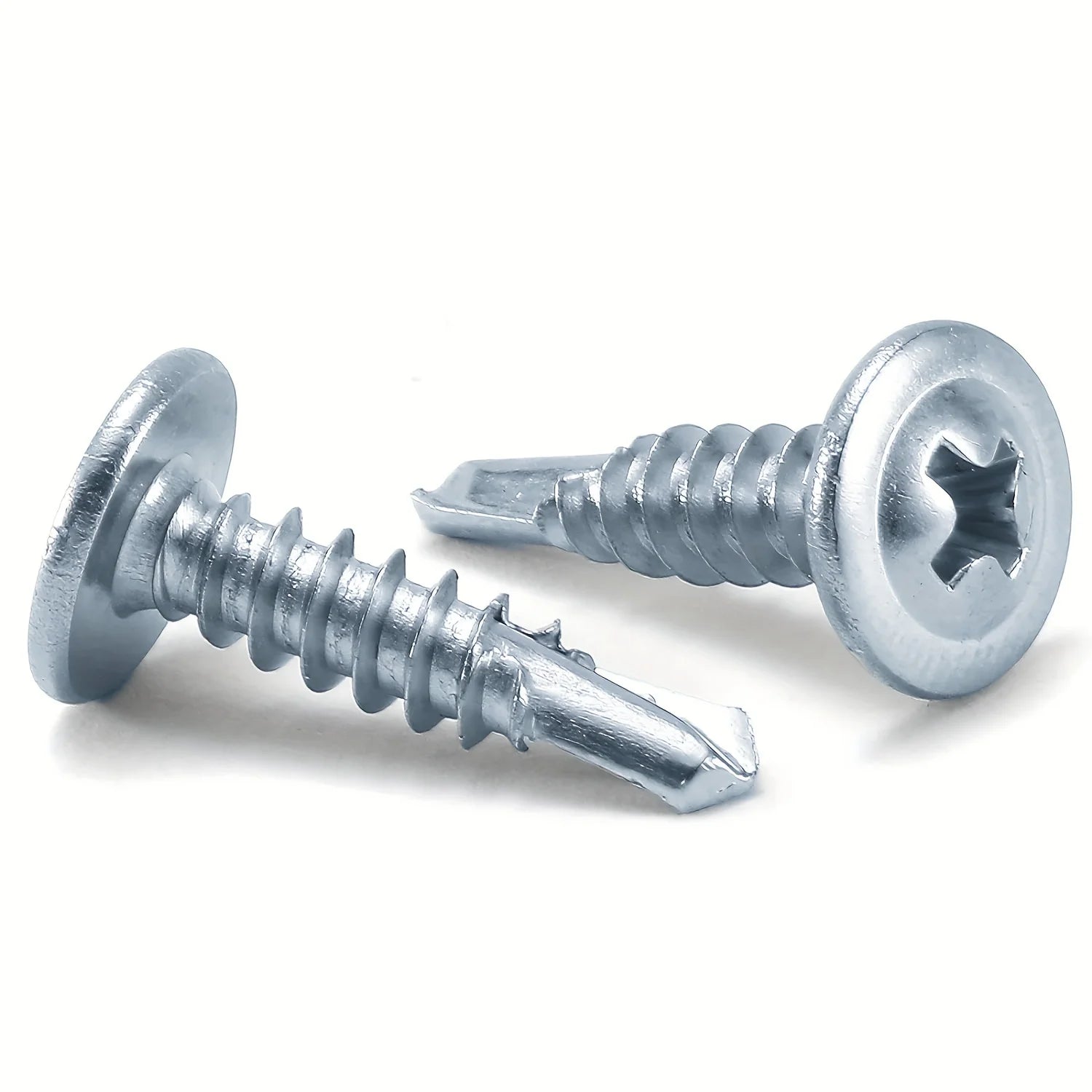 #8 Phillips Truss Head Self Drilling Tek Screw Zinc Oxide Sheet Metal Screws Fast Self Tapping Screws Lath to Metal Studs 100Pcs Qme