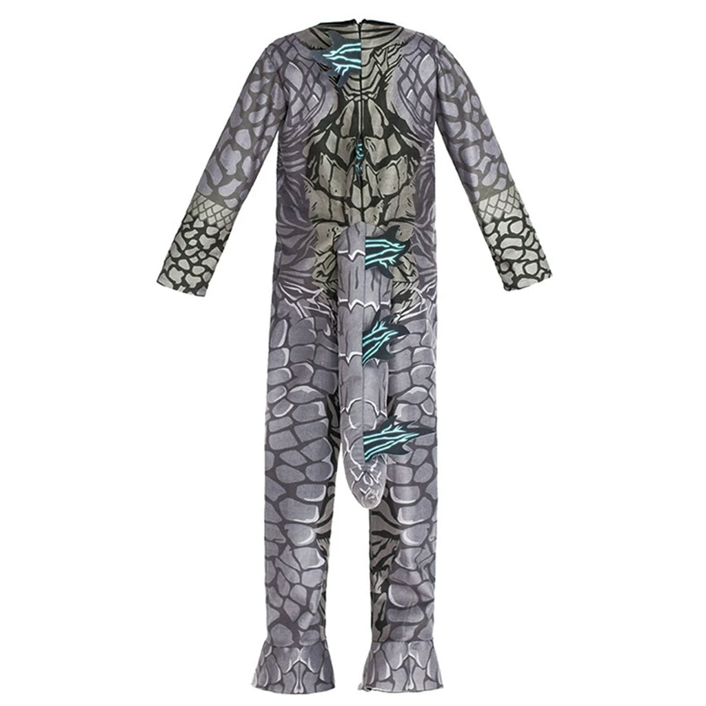 P-Jsmen King of Monster Cosplay Costume Dinosaur Halloween Bodysuit for Kid Boys Girl Child Catsuit Mask Halloween Suit Qme