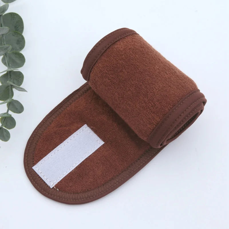Women Head Band Adjustable SPA Facial Yoga Headband Bath Makeup Hair Qme Brown