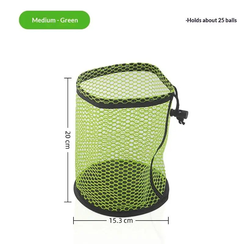 Golf Ball Bag Drawstring Pouch Can Hold 12/25/50 Balls Multipurpose Sports Mesh Net Bag Portable Golf Organizer Golf Accessories Qme M Green