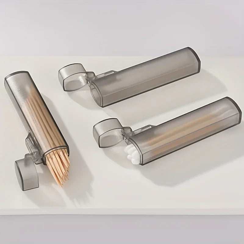 Portable Plastic Toothpick Case - Clear Toothpick Holder for Outdoor Travel, Kitchen, and Restaurant Supplies Qme