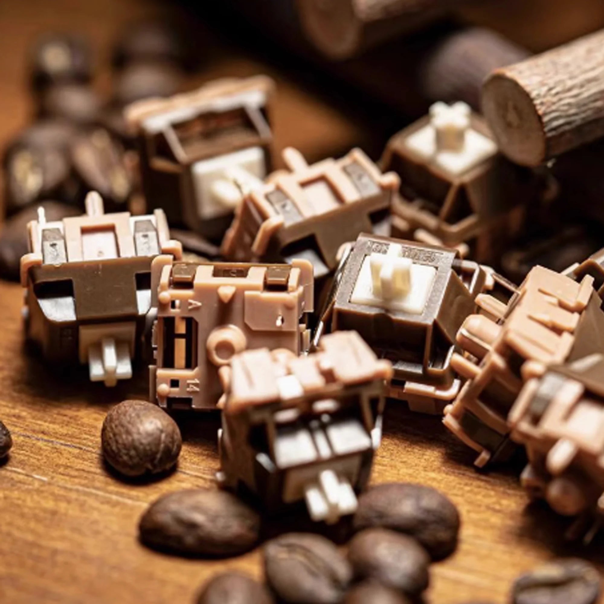 AULA Caramel Latte V2 Switch 45g Linear Pre-Lubed 5 Pins HotSwap Switches For Mx Mechanical Keyboard Gaming Custom Switch HIFI Qme