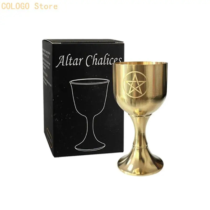 Ritual Cup Goblet Golden Ceremony Moon Fortune Telling Props Home Qme pentagram1 CN