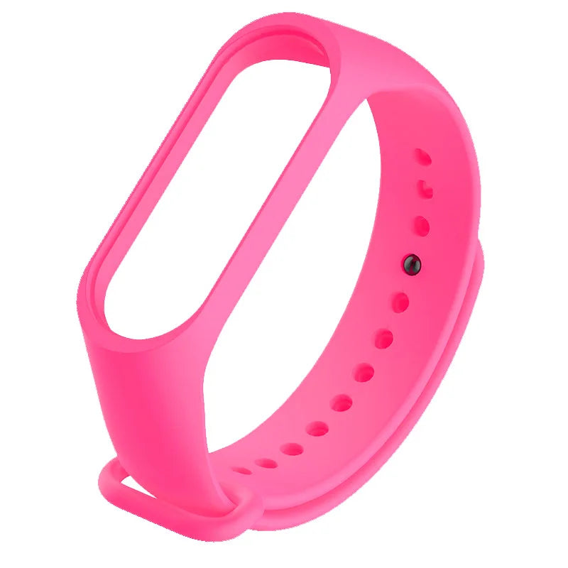 NEW Suitable for Xiaomi Mi Band Mi3 Mi4 Mi5 Mi6 Mi7 Mi8 Colorful Silicone Replacement Sports Strap Qme Pink For Mi8 9 10