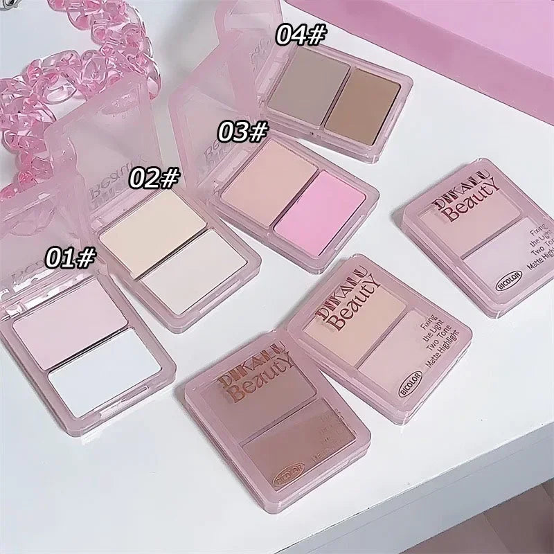 Highlighting Contouring Powder Palette Two-tone Concealer Face Brighten Cement Grey Three-dimensional Nose Shadow Bronzer Makeup Qme