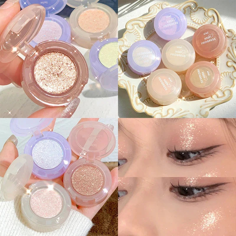 Peach Highlighter Eyeshadow Palette Diamond Glitter Mashed Potatoes Highlighter Gel Face Body Brighten Natural Contour Make up Qme