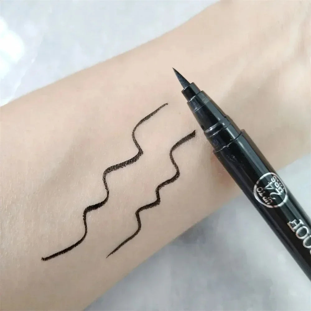 1/2 PCS Black Quick-Dry Eyeliner Pencil - 24H Lasting Smooth Matte Waterproof Anti-Smudge Liquid Eyeliner Makeup for Eyes Qme