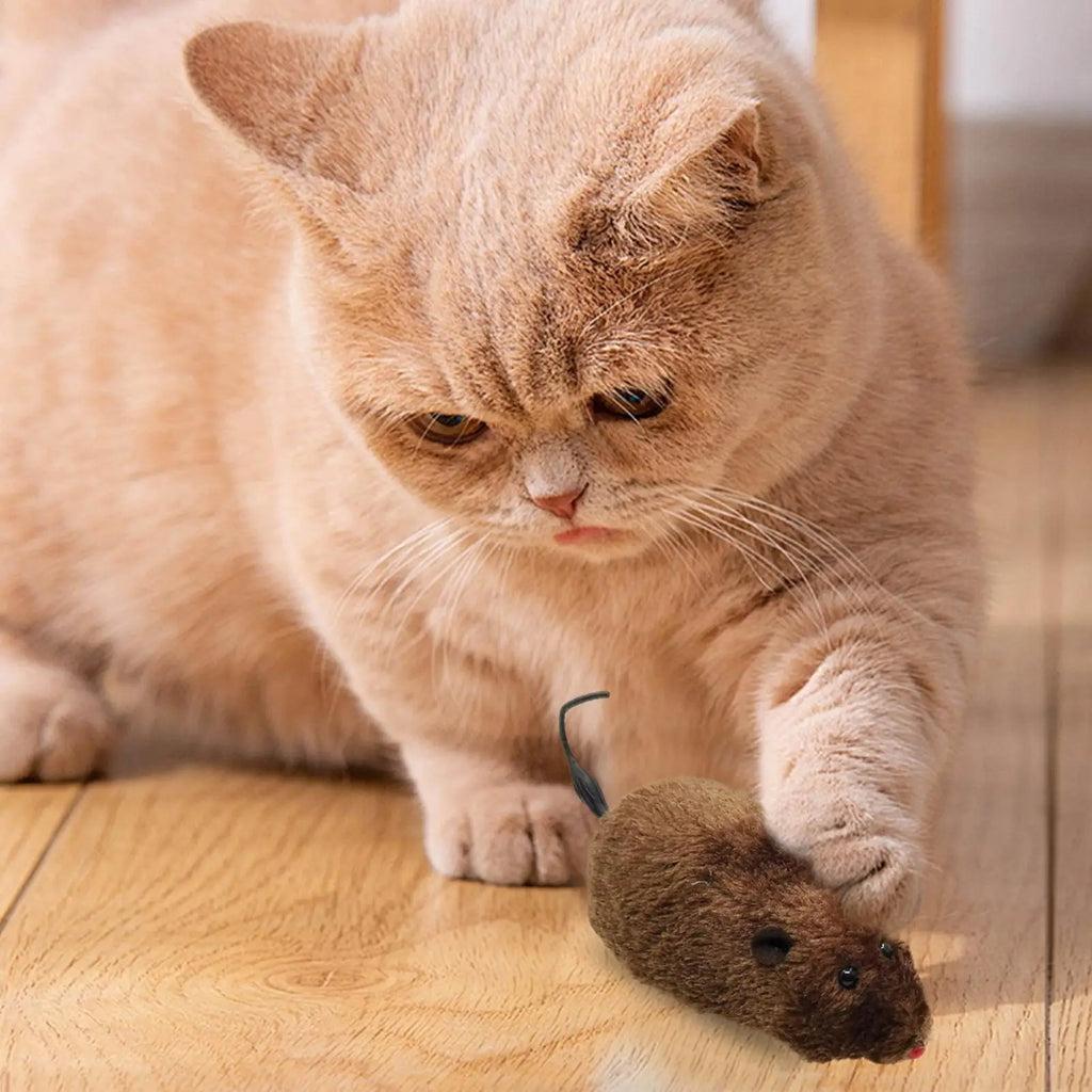 Cat Toy Mouse Moving Moving Plush Cat Toys in Mouse Shape Interesting Cat Chasing Toys Decorative Kitten Stuffed Toy Interactive Qme
