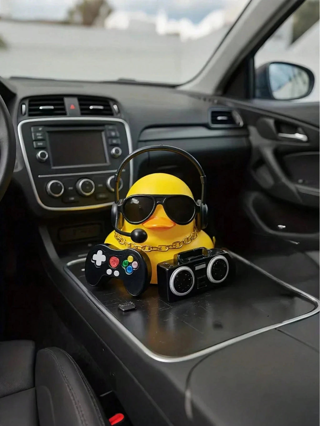 Car Yellow Duck Center Console Decoration Cool Interior Accessories Qme