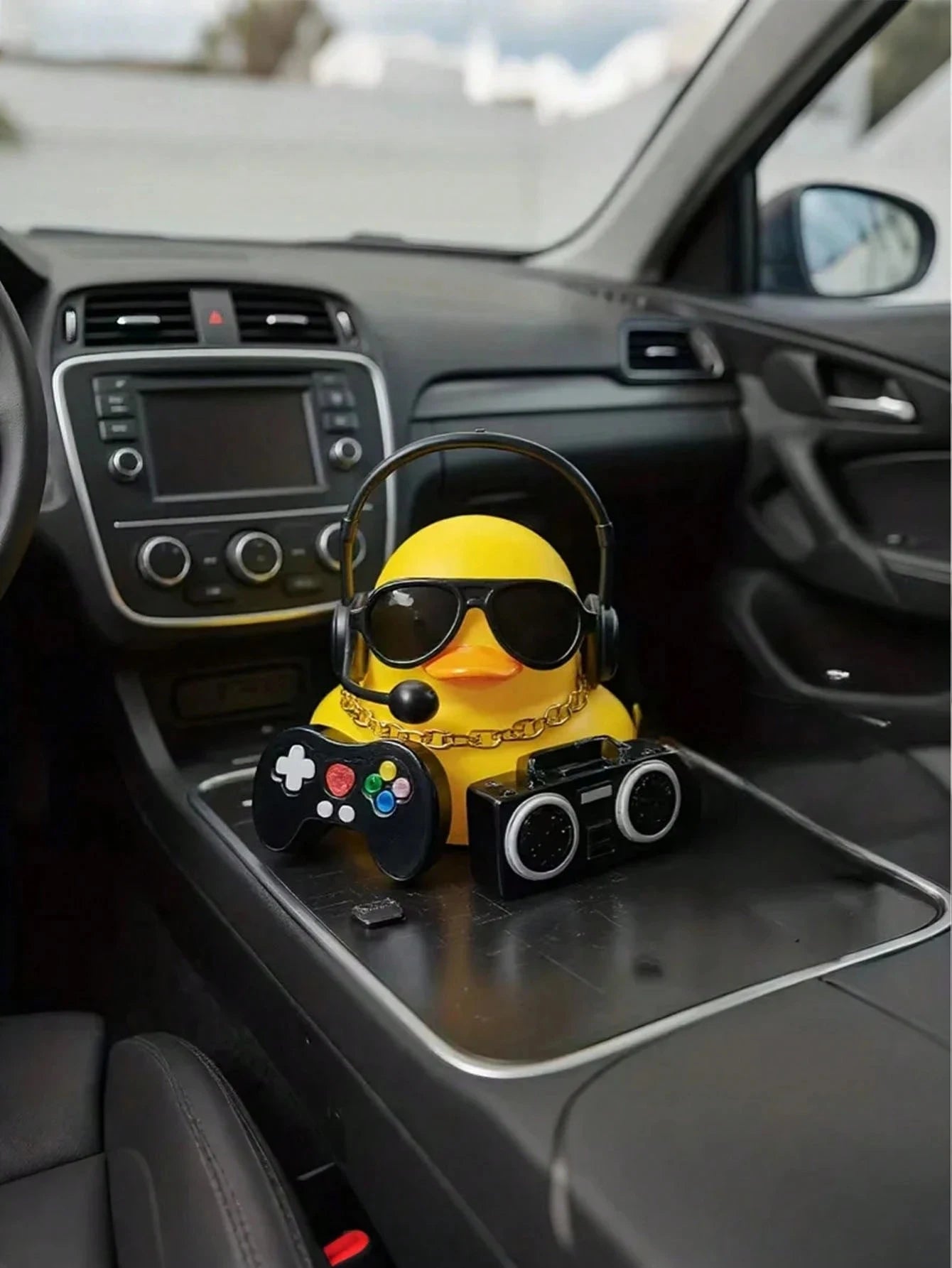 Car Yellow Duck Center Console Decoration Cool Interior Accessories Qme