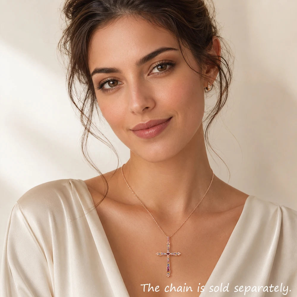 Pendant Royalty Cross Spring Bohemia Fine Jewelry Europe Style 925 Sterling Silver Rose Gold Color Soul Gift For Woman Qme