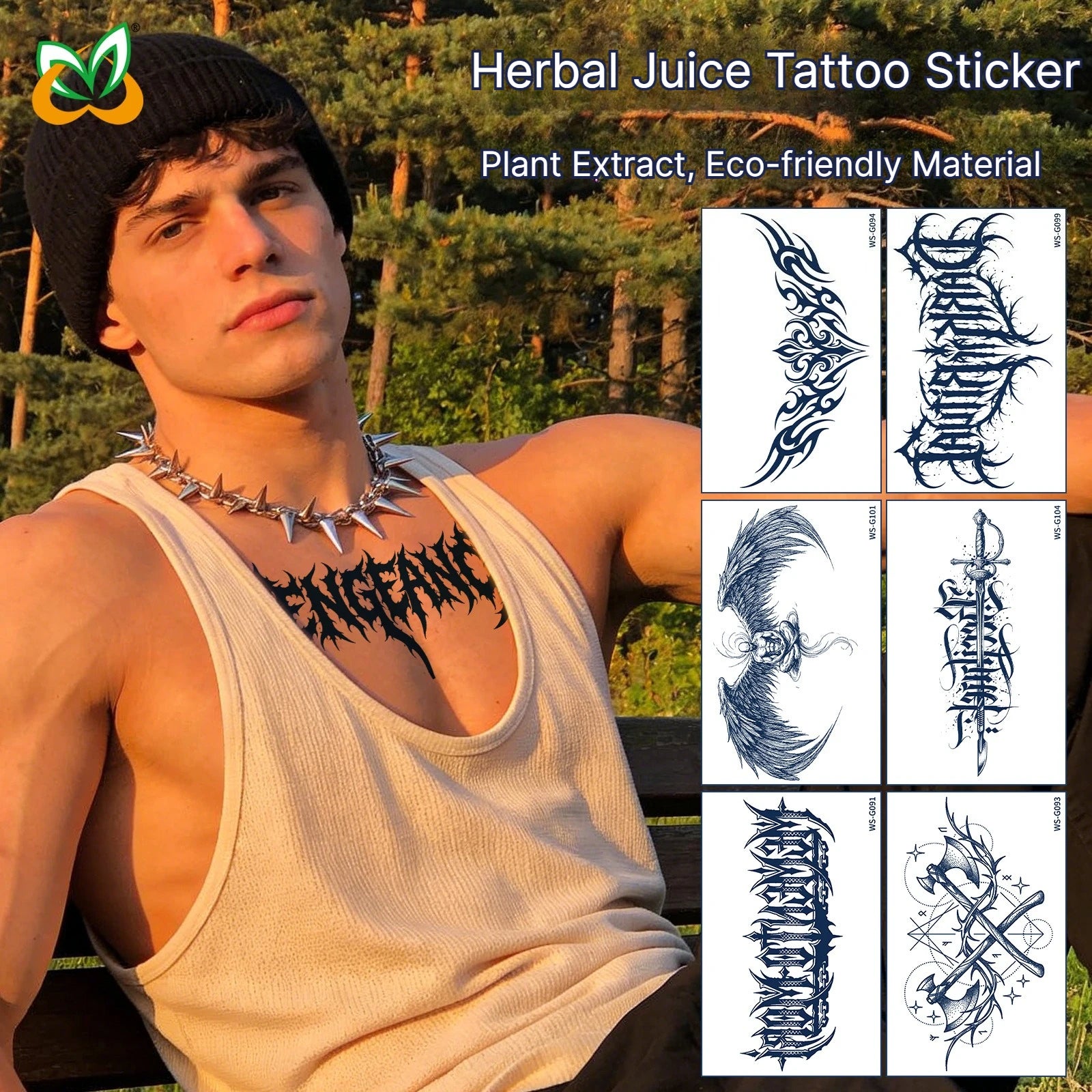A Long Lasting Cyan Thorn Fake Tattoo Stickers 4/6/9Pcs, Non-Reflective Waterproof Temporary Decals for Belly Chest Back Waist Qme