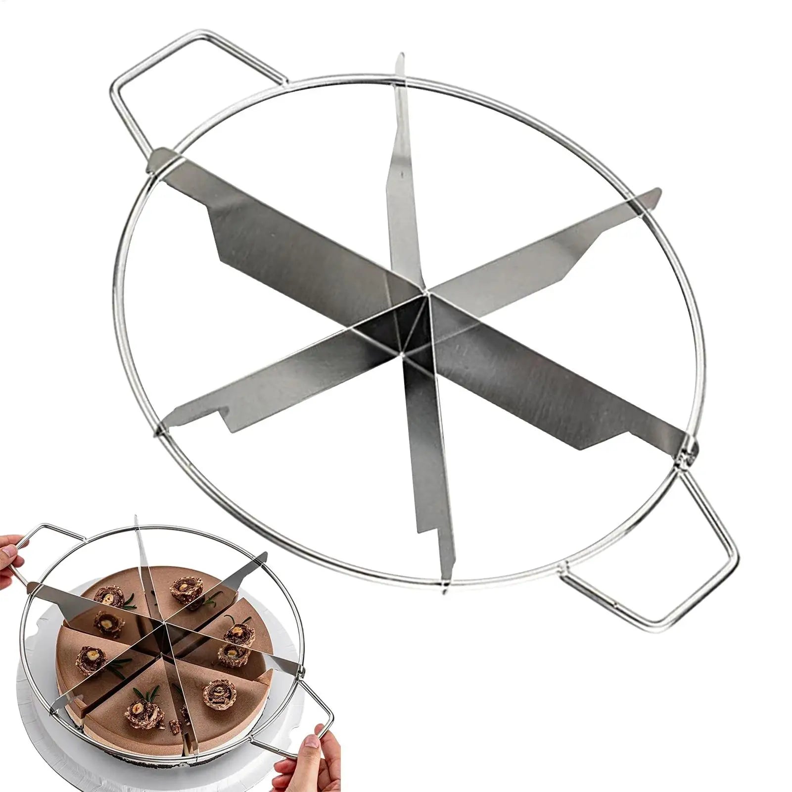 Pie Divider Stainless Steel Cake Slicer for Even Slices Non-Stick Kitchen Gadgets Pastry Cheese Pizza Cutting Press Tool Qme