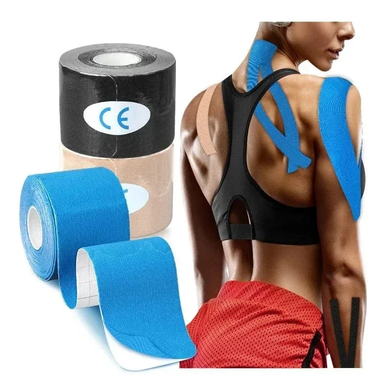 5- Sports Kinesio Tape Muscle Kinesiology Elastic Knee Soothing Qme