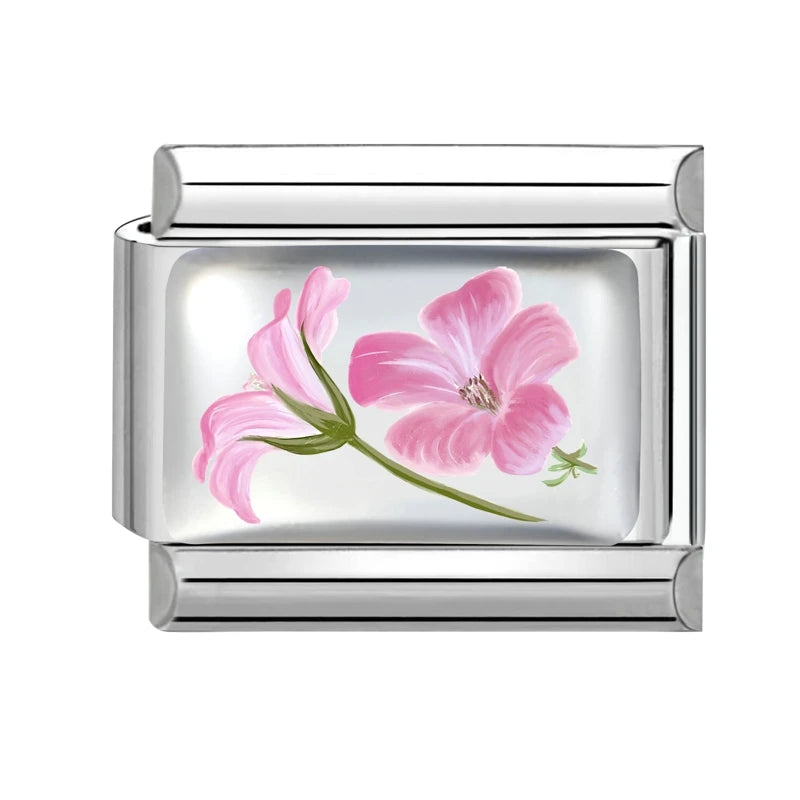 2026Fashion Pretty Bow Cherry Flower Peach Blossom Charm Italian