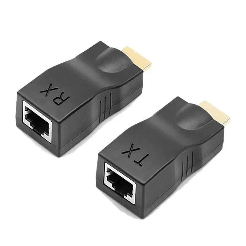 5set HDMI-compatible to RJ45 Over CAT5e / 6 UTP LAN Extender Cable, 30M, 1080P HD 4K, RJ45 Ports Network Qme