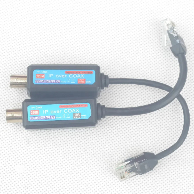 1PCS IP Network POE to Coaxial Cable Transmitter Extend HD Video Network Signal Support 12364578 Qme