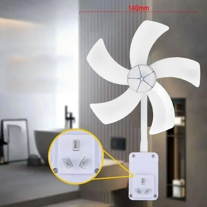 Indoor Ceiling Fan Household 5 Blade Socket Fan With Switch Strong Winds Mini Play Plug Fans Summer Qme 5 blade