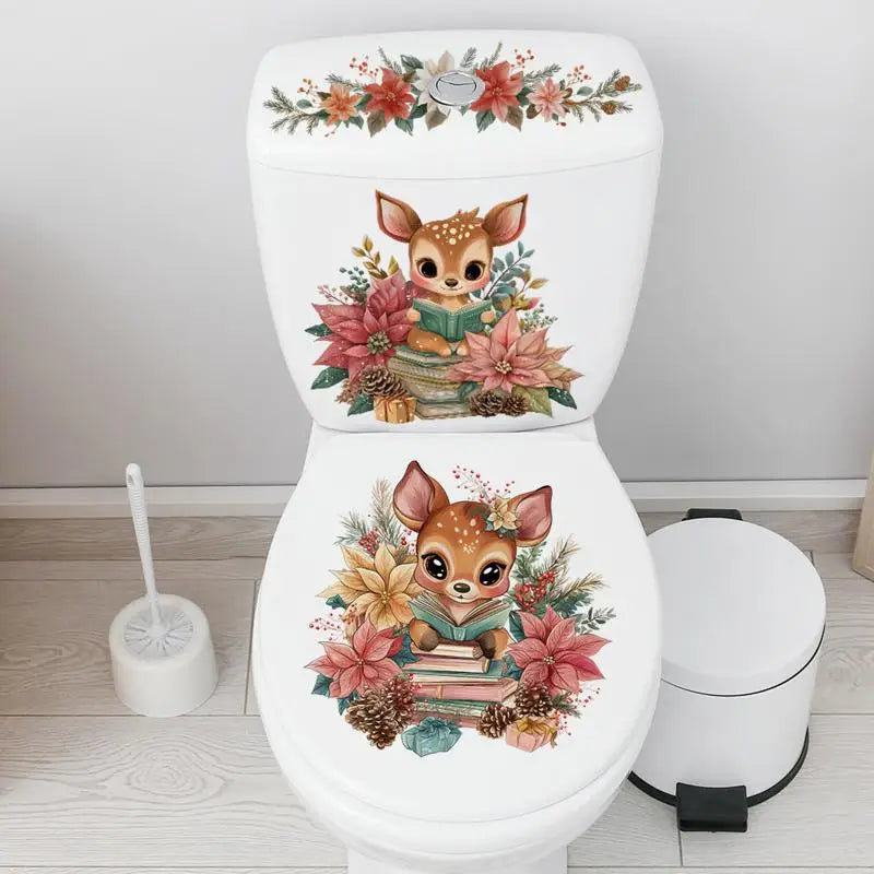 Waterproof Sticker Toilet Cover Bathroom Wall Flower Butterfly Qme
