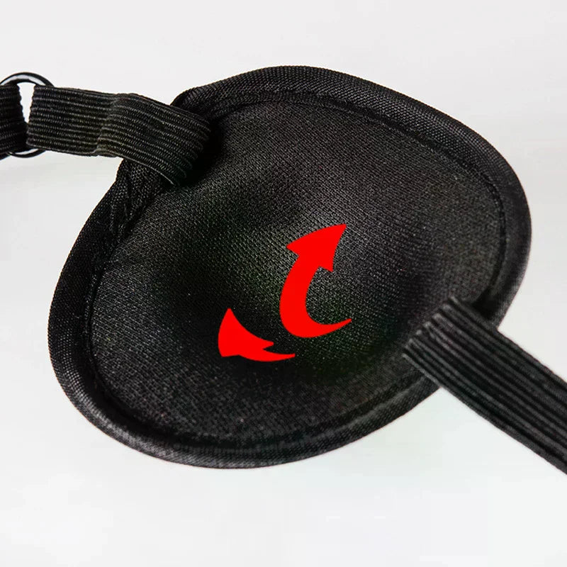 Pirate Eye Patch Unisex Black Single Eyepatch One Washable Adjustable Qme