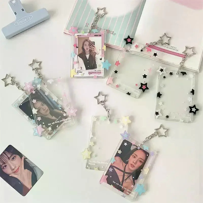 Cute Colorful Star Photocard Holder Card Idol Photo Storage Display Qme