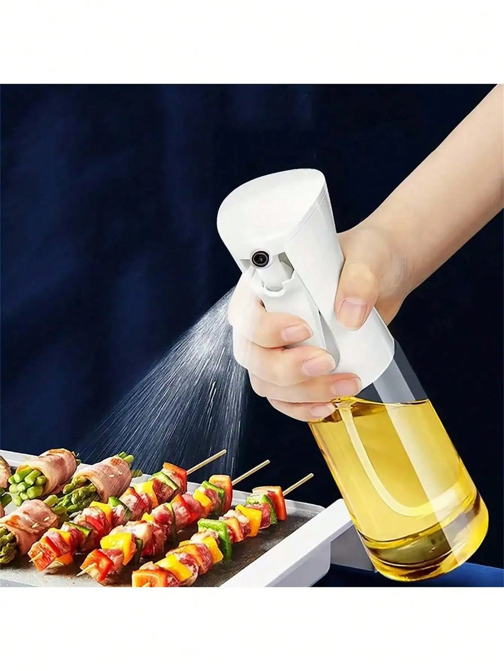 Baking Oil Spray Bottle Kitchen Cooking Olive Distributor Camping Qme white