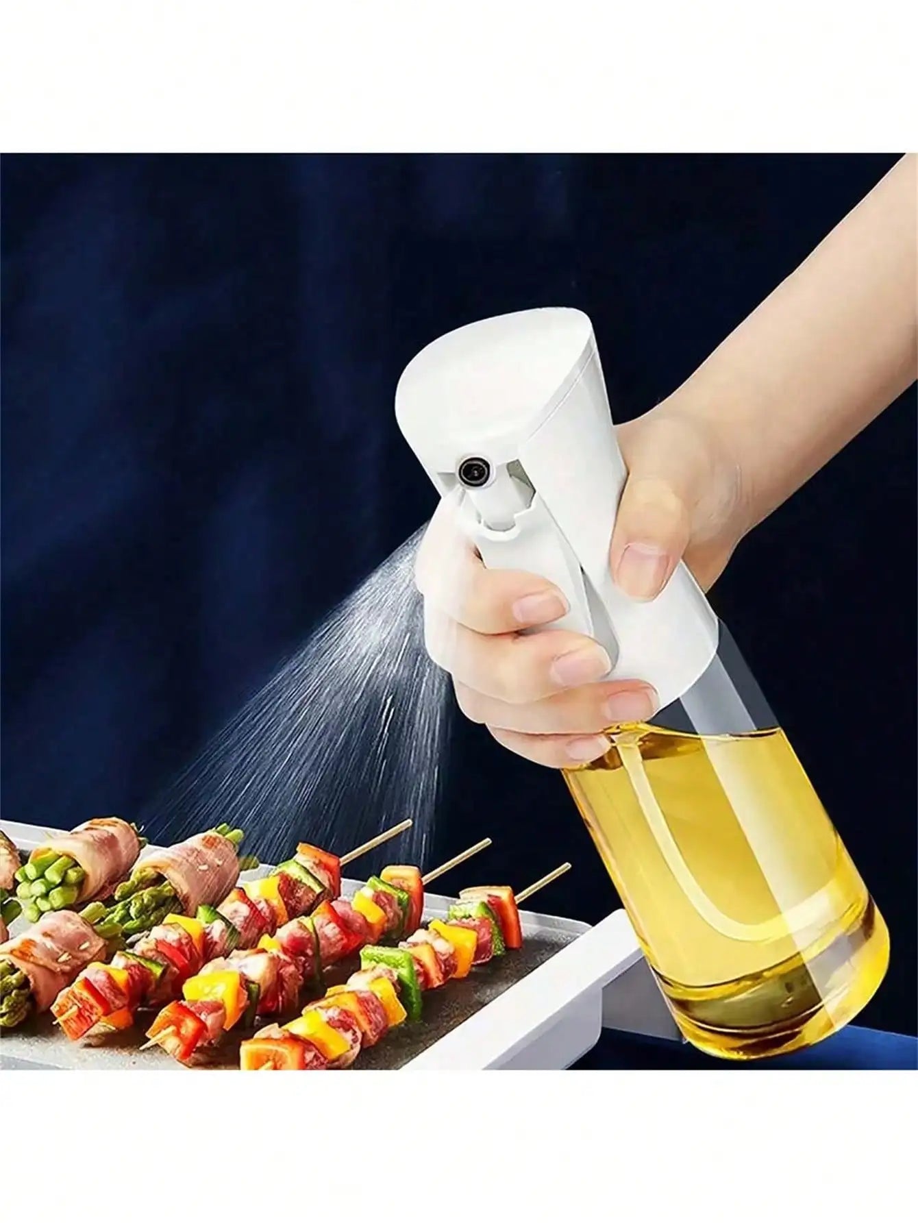 Baking Oil Spray Bottle Kitchen Cooking Olive Distributor Camping Qme white