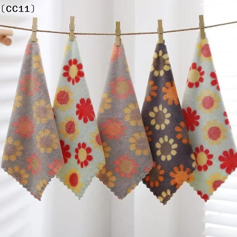 Kitchen Cleaning Cloths Soft Absorbent Dishcloth Coral Fleece Qme