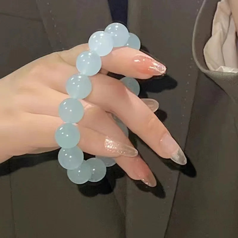 Chinese Imitation Bodhi Plate Playing Bracelet Girl Gradient Glass Bead Bracelet for Unisex Present DIY Jewelry Wholesale Qme