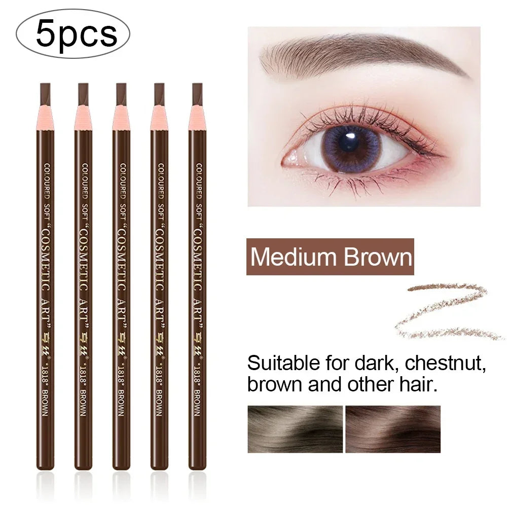 5pcs Professional Microblading Pencil Permanent Eyebrow Pencil Tattoo Waterproof Art Tint Makeup Eye Brow Pen Enhancers Cosmetic Qme meibi15zhongkase5Pcs
