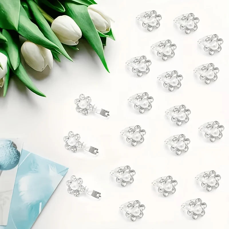 10pcsExquisite Precious Flower Mini Clip Set, Sweet Hair Accessories, Daily Versatile Broken Hair Clips, Bridal Hair Accessories Qme