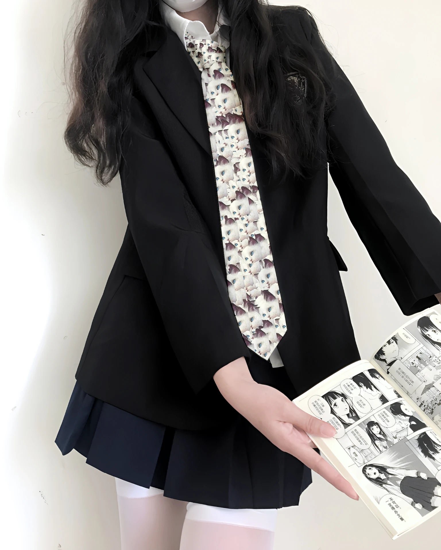 Cute Funny Cat Tie Newly Designed Cartoon 3d Printing Fashion Qme