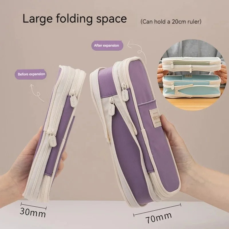 1/2 Piece Kawaii Pencil Case Double Layer Large Capacity Pencil Bag Storage for Office Stationery Storage Box School Supplies Qme