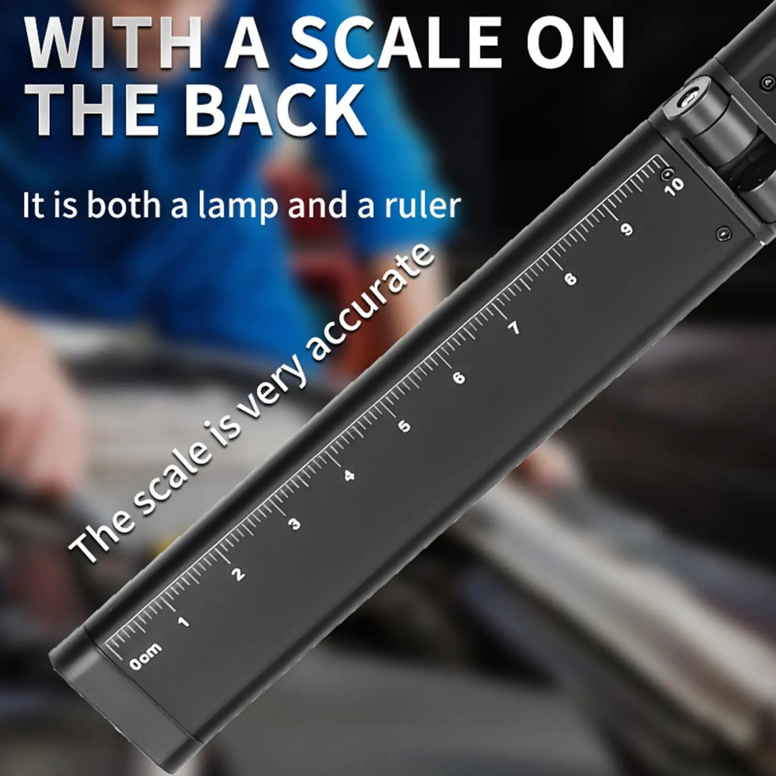 Bright Flashlight Rechargeable Foldable Ruler LED Work Light Camping Qme