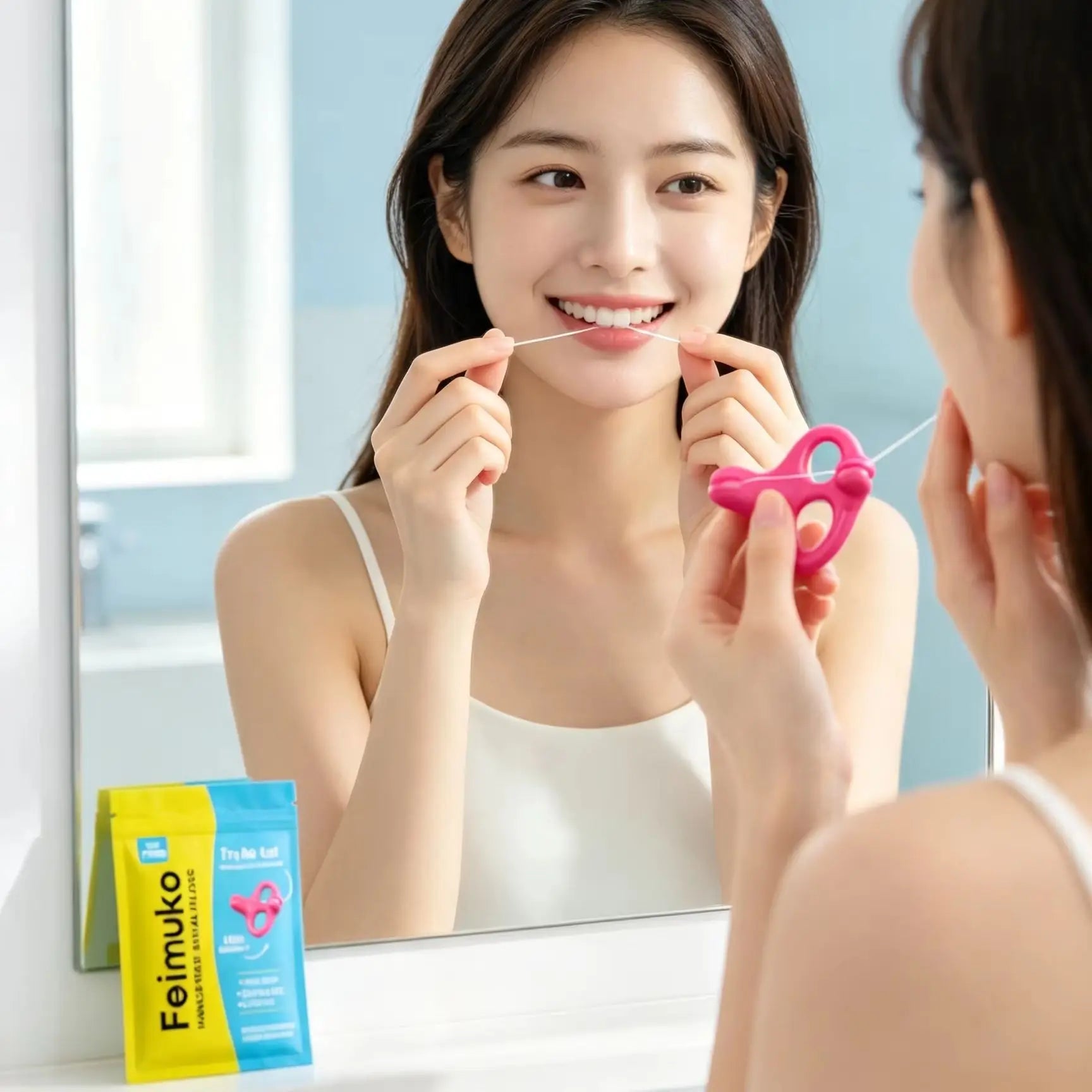 Feimuko Hands-free Dental Floss Comfortable Deep Teeth Cleaning Qme