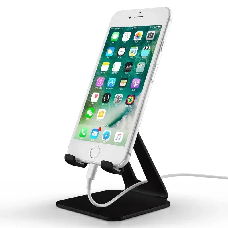 Desk Phone Holder Stand, Smartphone Support, Tablet Stand, Portable Mobile Holder Stand Qme black