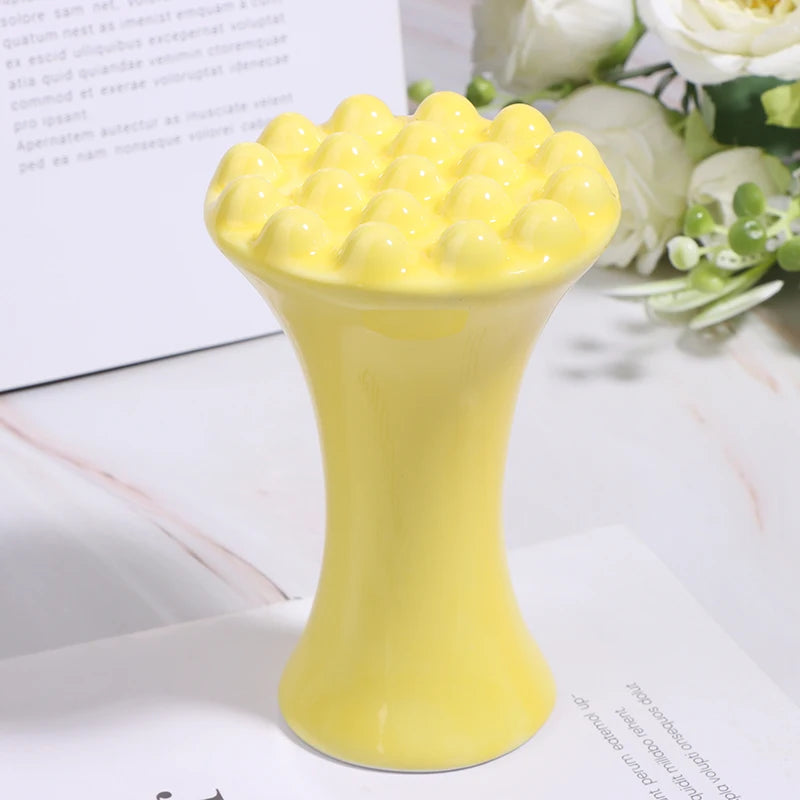 Yellow Ceramic Gua Sha Face Body Massage Tool Guasha Board Relief Qme