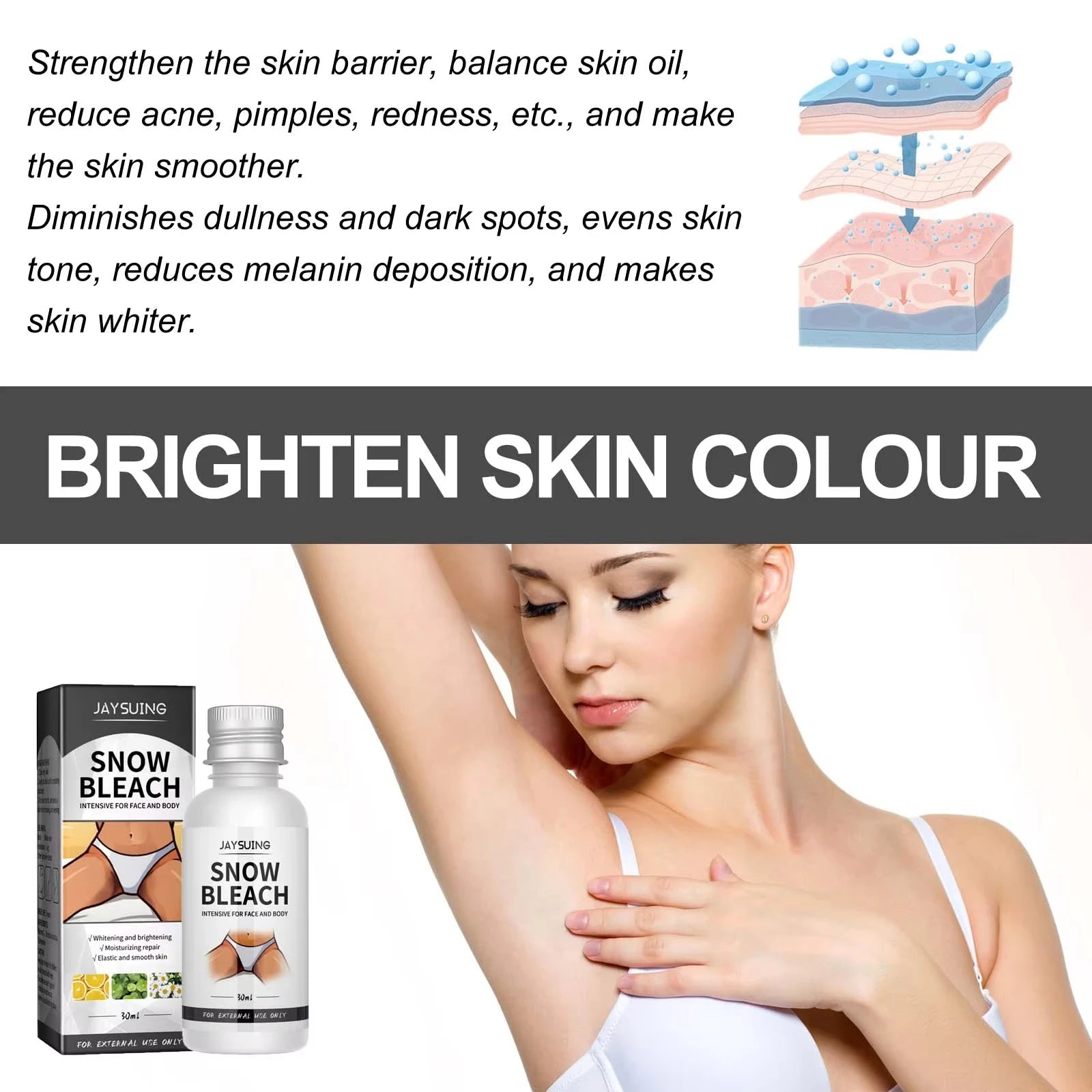 Brightening Body Cream Dark Spot Corrector with Vitamin C & Niacinamide Body Snow Bleach Cream For Private Parts Underarm Body Qme